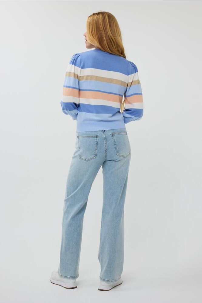 SWEATER STRIPED SP25 07015 600 BLUE